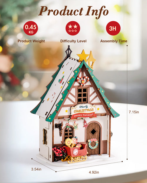 Twinkling Christmas House – DIY Miniature House Kit