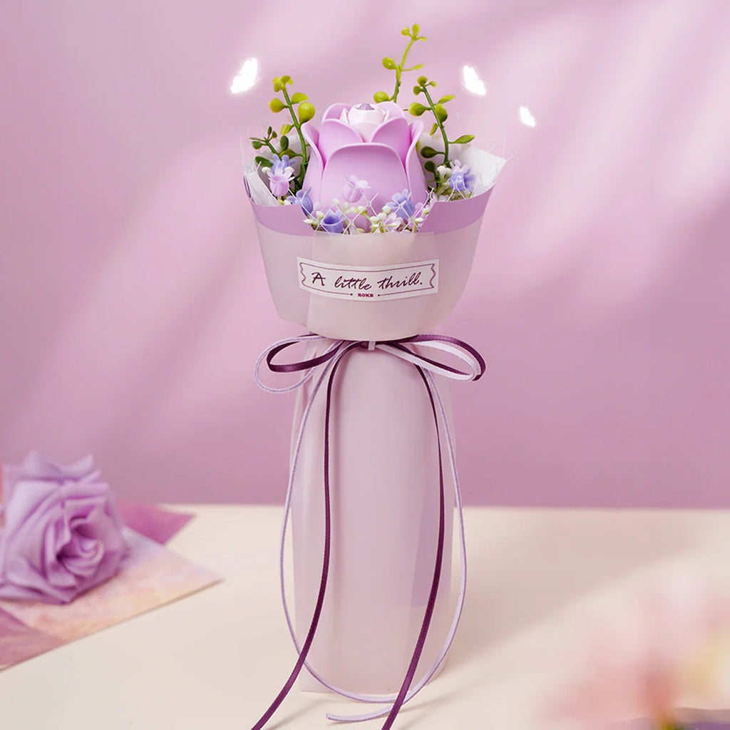 Purple Rose – Wooden Flower Model Kit