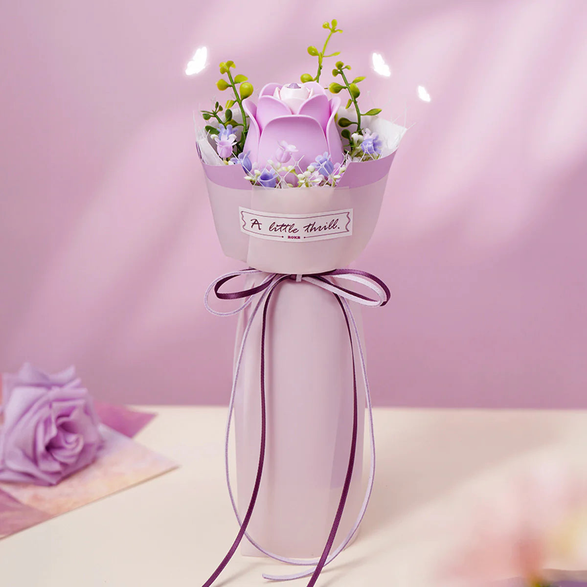 Purple Rose – Wooden Flower Model Kit