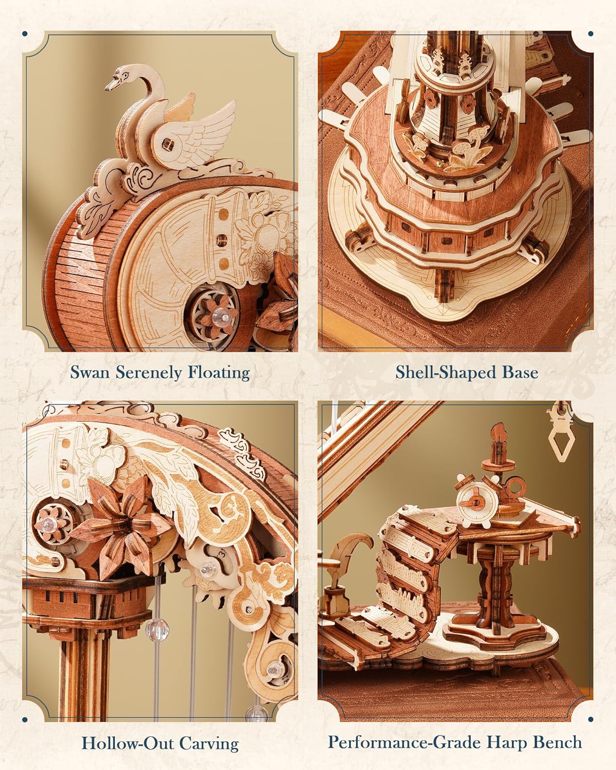 Magic Harp – 3D Wooden Mechanical Music Box Kit