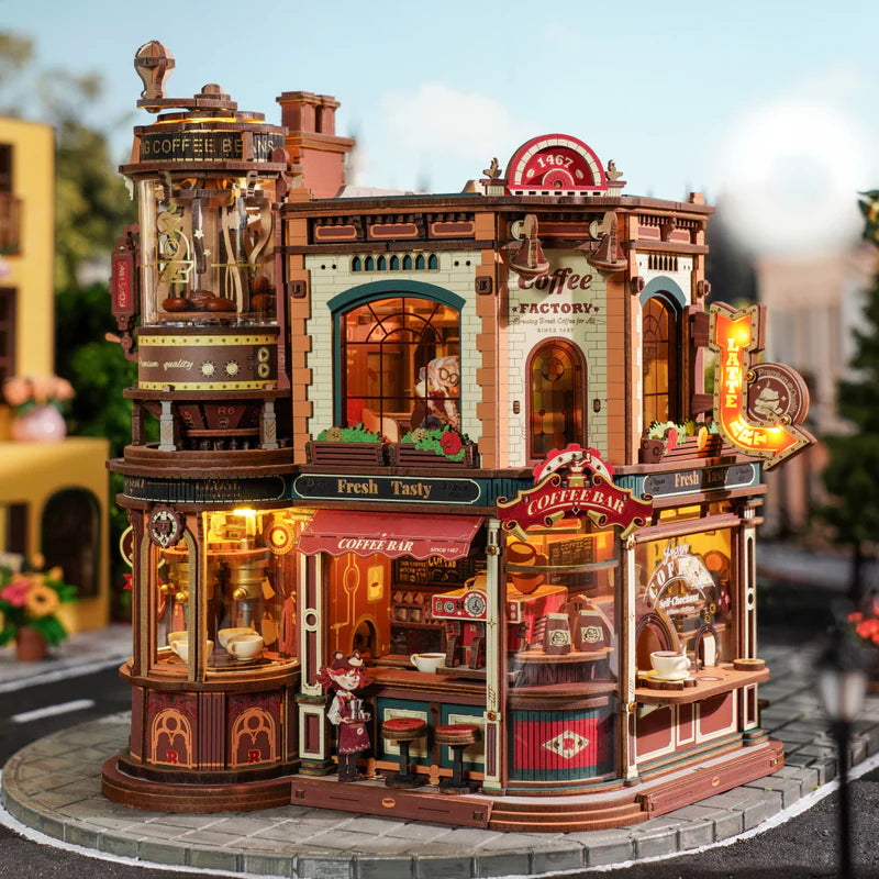 Dream Coffee Factory – 3D Wooden Mechanical Music Box Kit