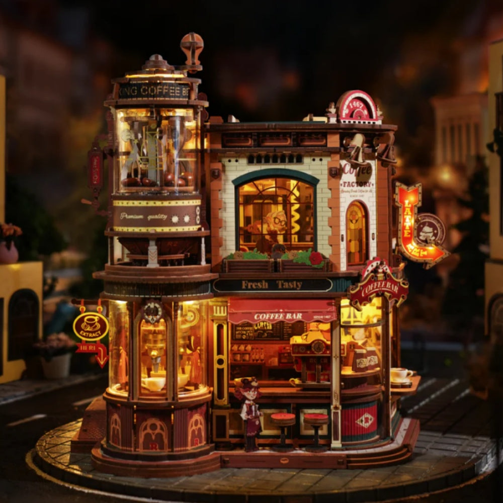 Dream Coffee Factory – 3D Wooden Mechanical Music Box Kit