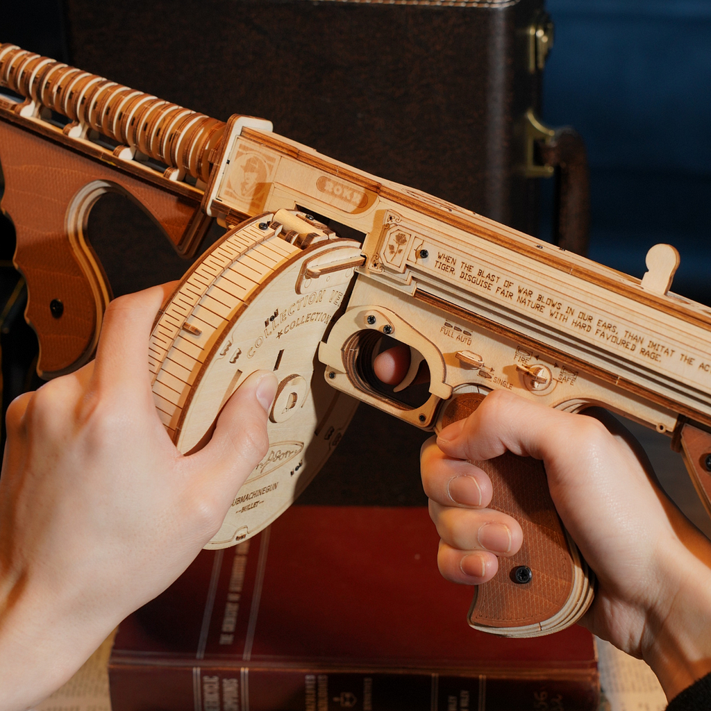 Submachine Gun – 3D Wooden Puzzle Model Kit