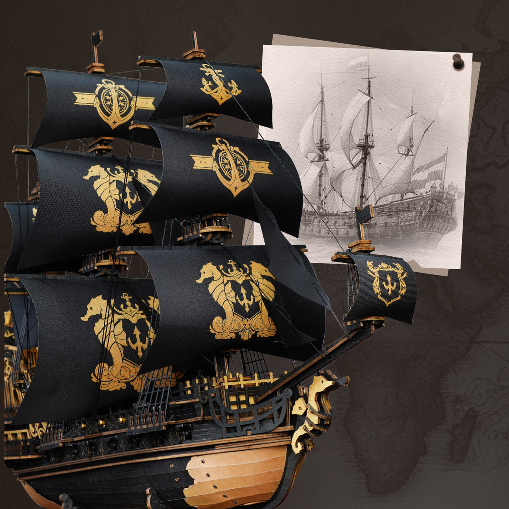 The Seahorse Barque – 3D Wooden Sailing Ship Model Kit