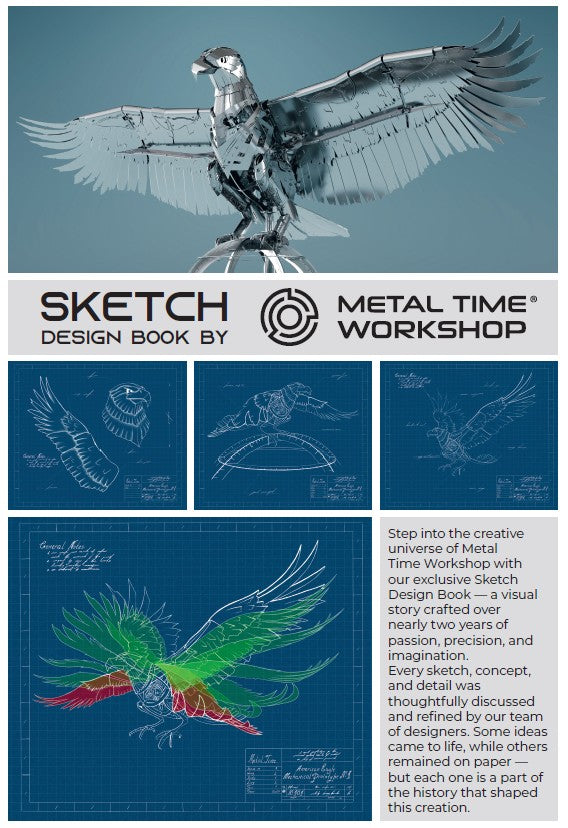 Metal Time Unity Wings Silver Armor Eagle - DIY Metal Model Kit