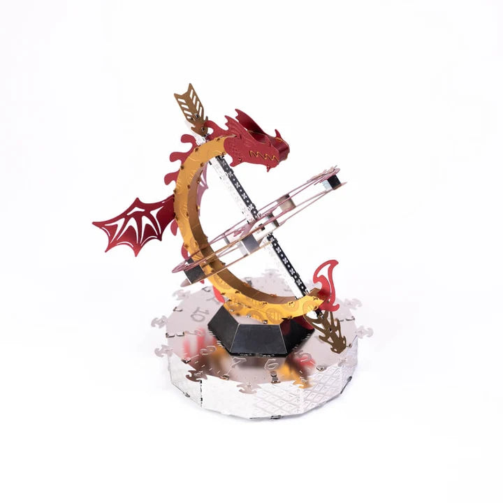 Metal Time Sun Chaser Dragon Style Desk Clock - DIY Metal Model Kit