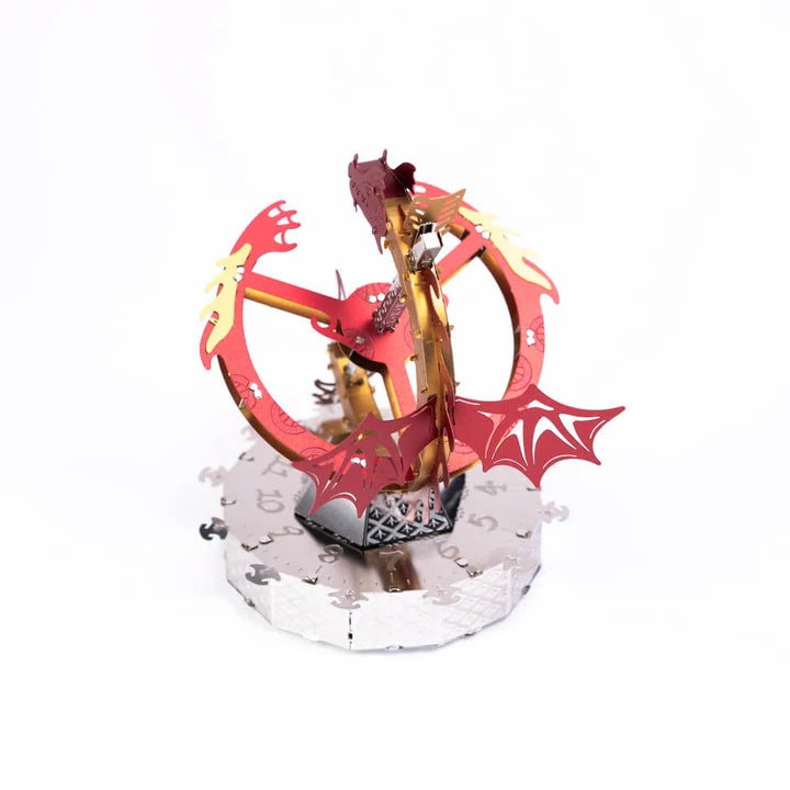 Metal Time Sun Chaser Dragon Style Desk Clock - DIY Metal Model Kit