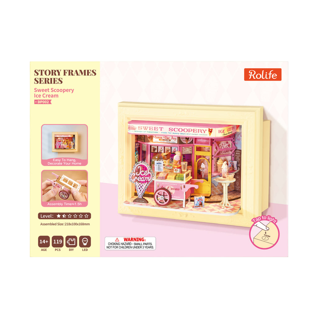 Sweet Scoopery Ice Cream – 3D Wooden Puzzle Story Frame Kit