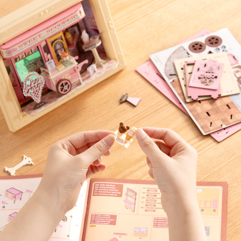 Sweet Scoopery Ice Cream – 3D Wooden Puzzle Story Frame Kit