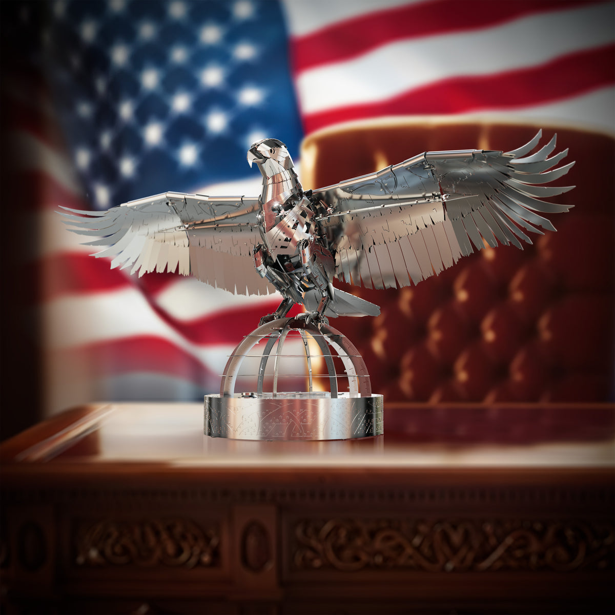 Metal Time Unity Wings Silver Armor Eagle - DIY Metal Model Kit