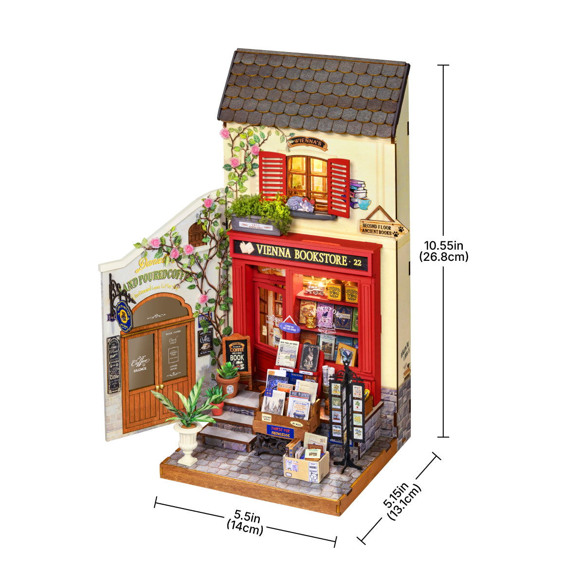 Vienna Bookstore – DIY Miniature Dollhouse Kit