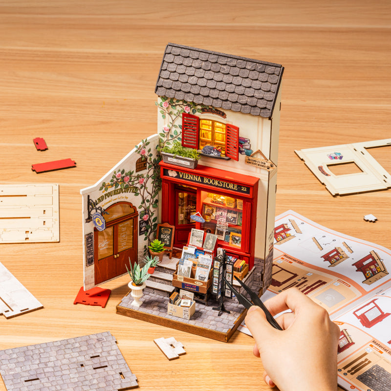 Vienna Bookstore – DIY Miniature Dollhouse Kit