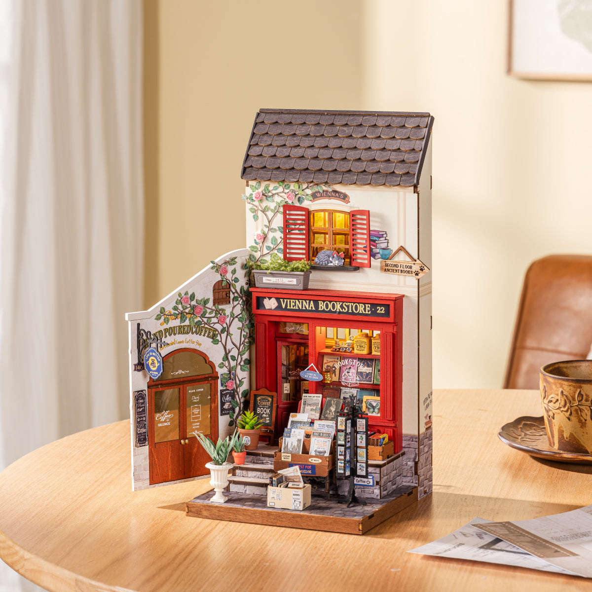 Vienna Bookstore – DIY Miniature Dollhouse Kit