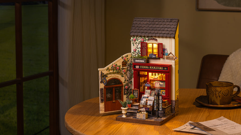 Vienna Bookstore – DIY Miniature Dollhouse Kit