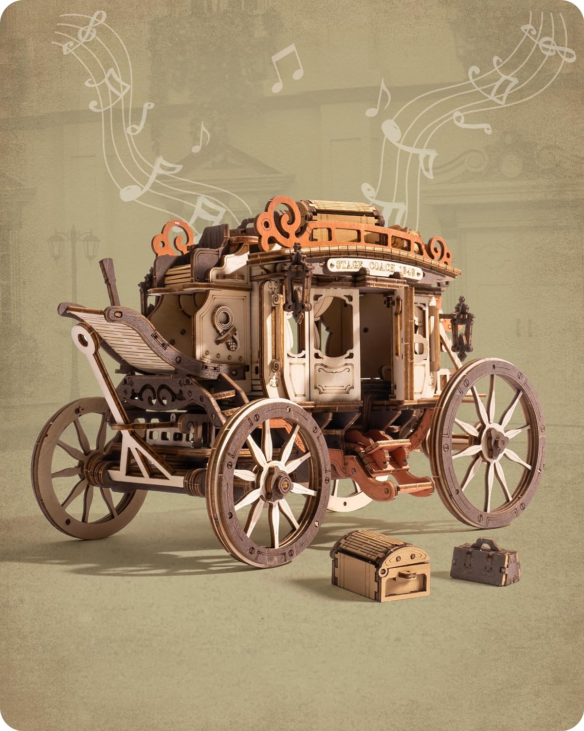 Stagecoach Music Box – Wooden Model Kit