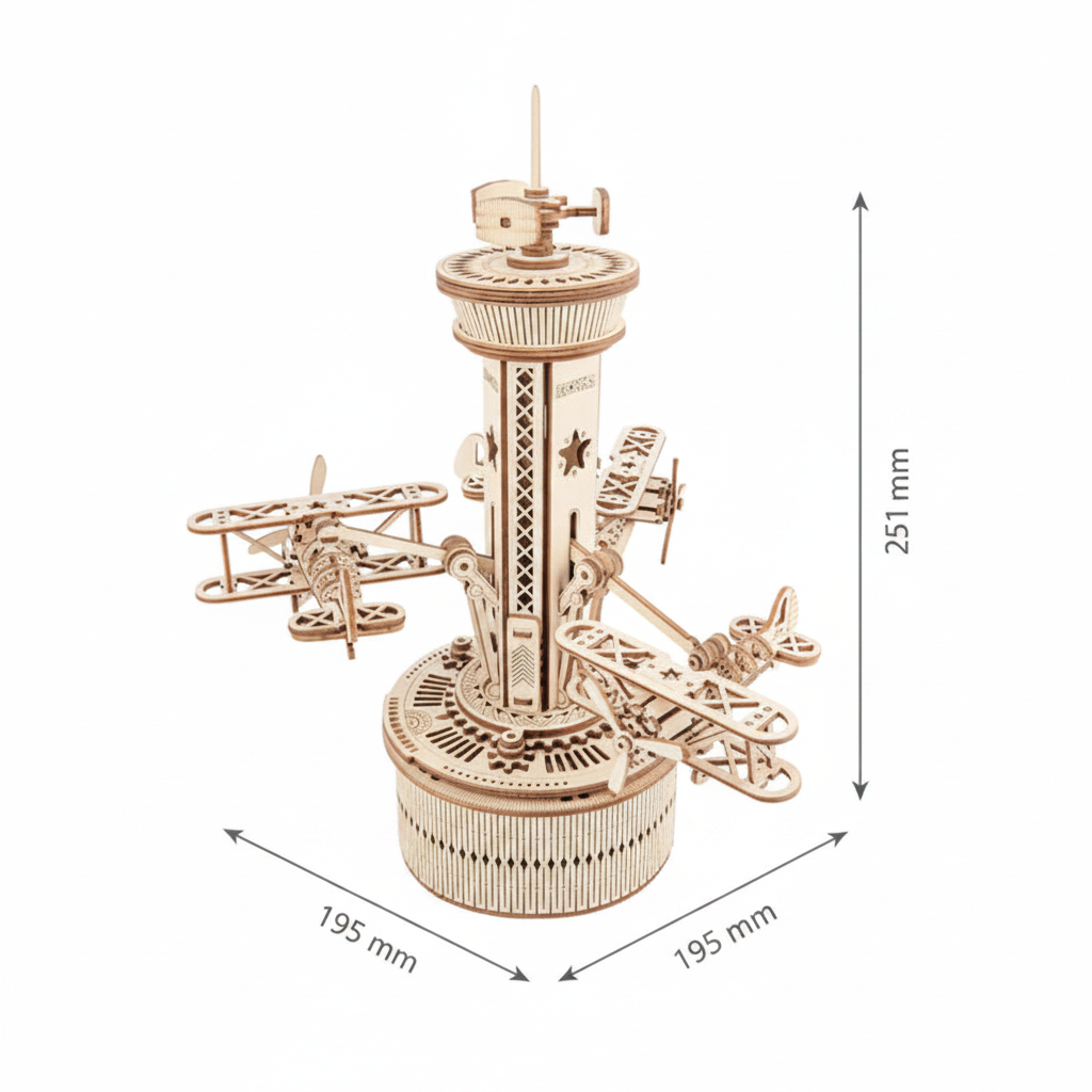 Air-Control Tower – DIY Music Box 3D Wooden Puzzle Kit