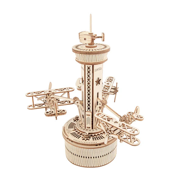 Air-Control Tower – DIY Music Box 3D Wooden Puzzle Kit