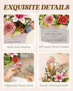 Blooming Flower Basket – DIY Wooden Model Kit