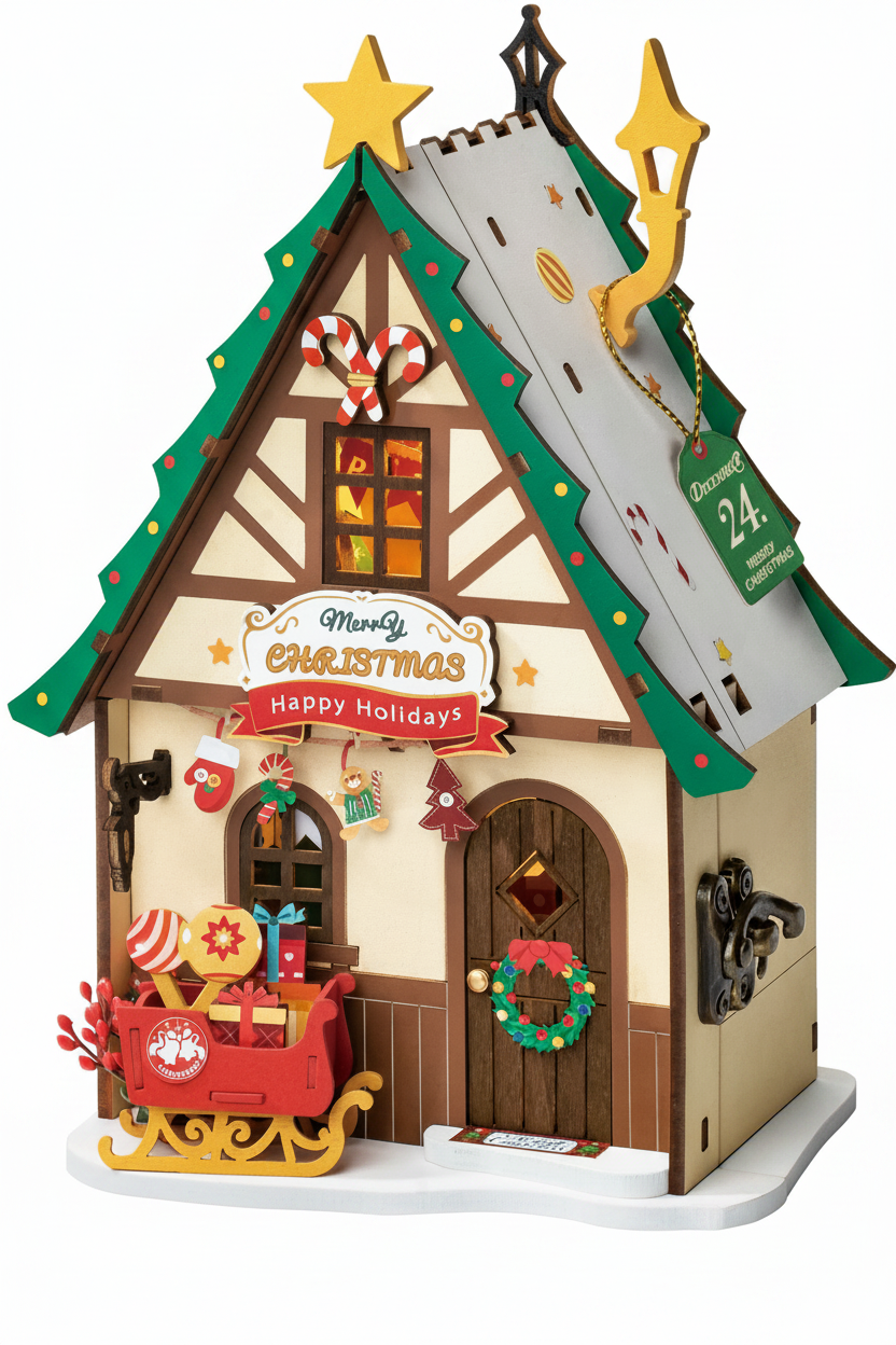 Twinkling Christmas House – DIY Miniature House Kit