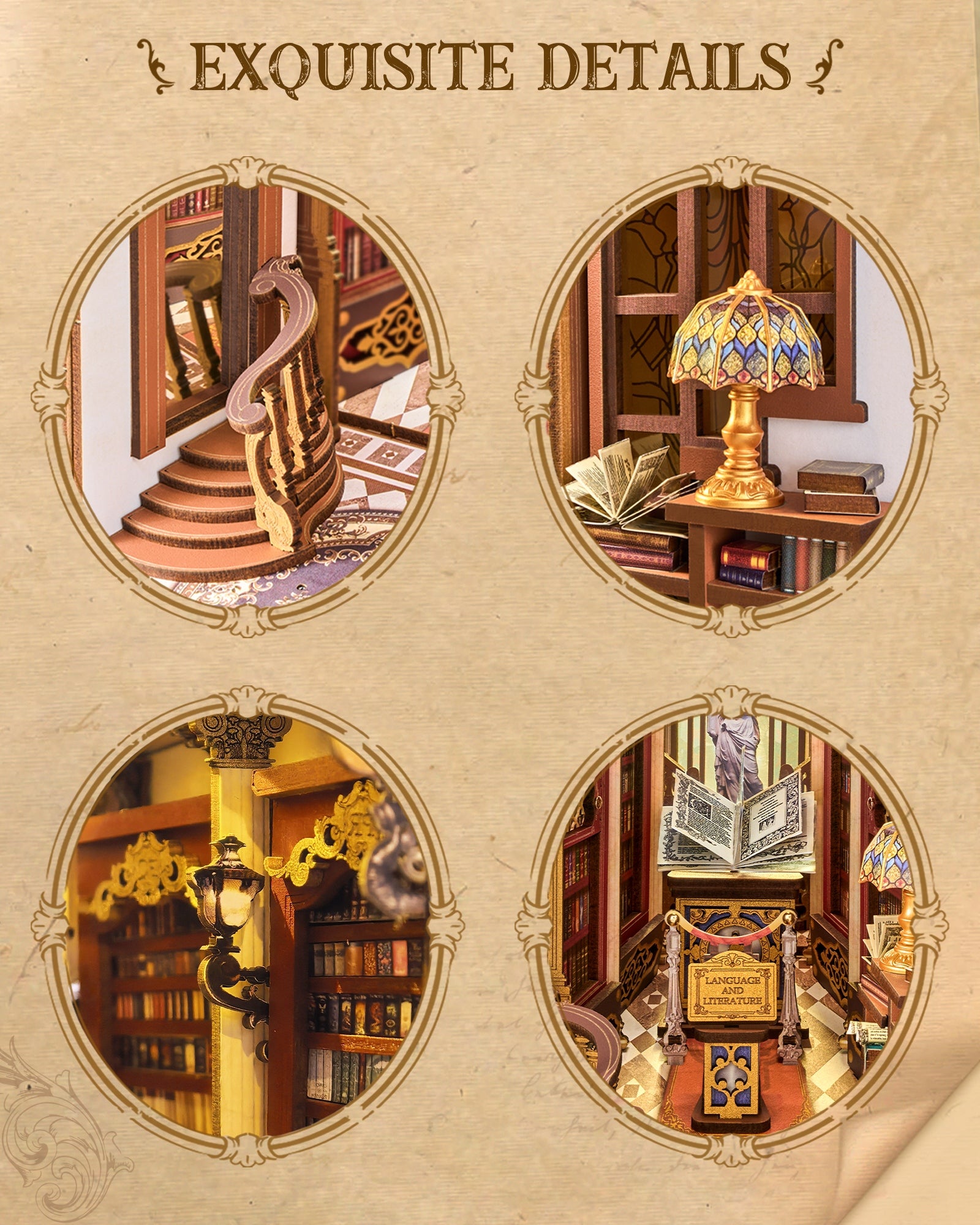 Wonderful Library Book Nook – DIY Model Kit