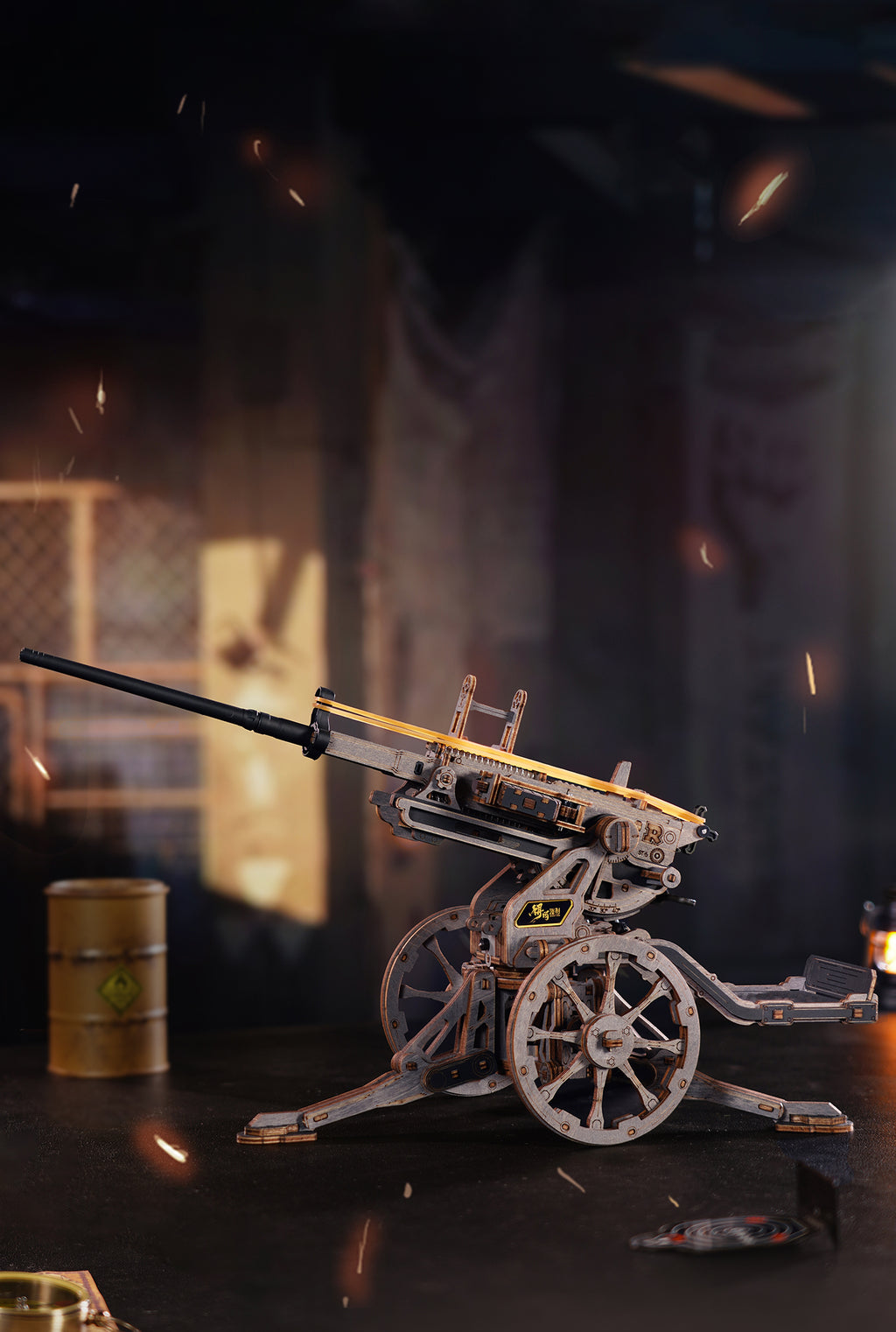 Anti-Aircraft Gun – 3D Wooden Mechanical Model Kit