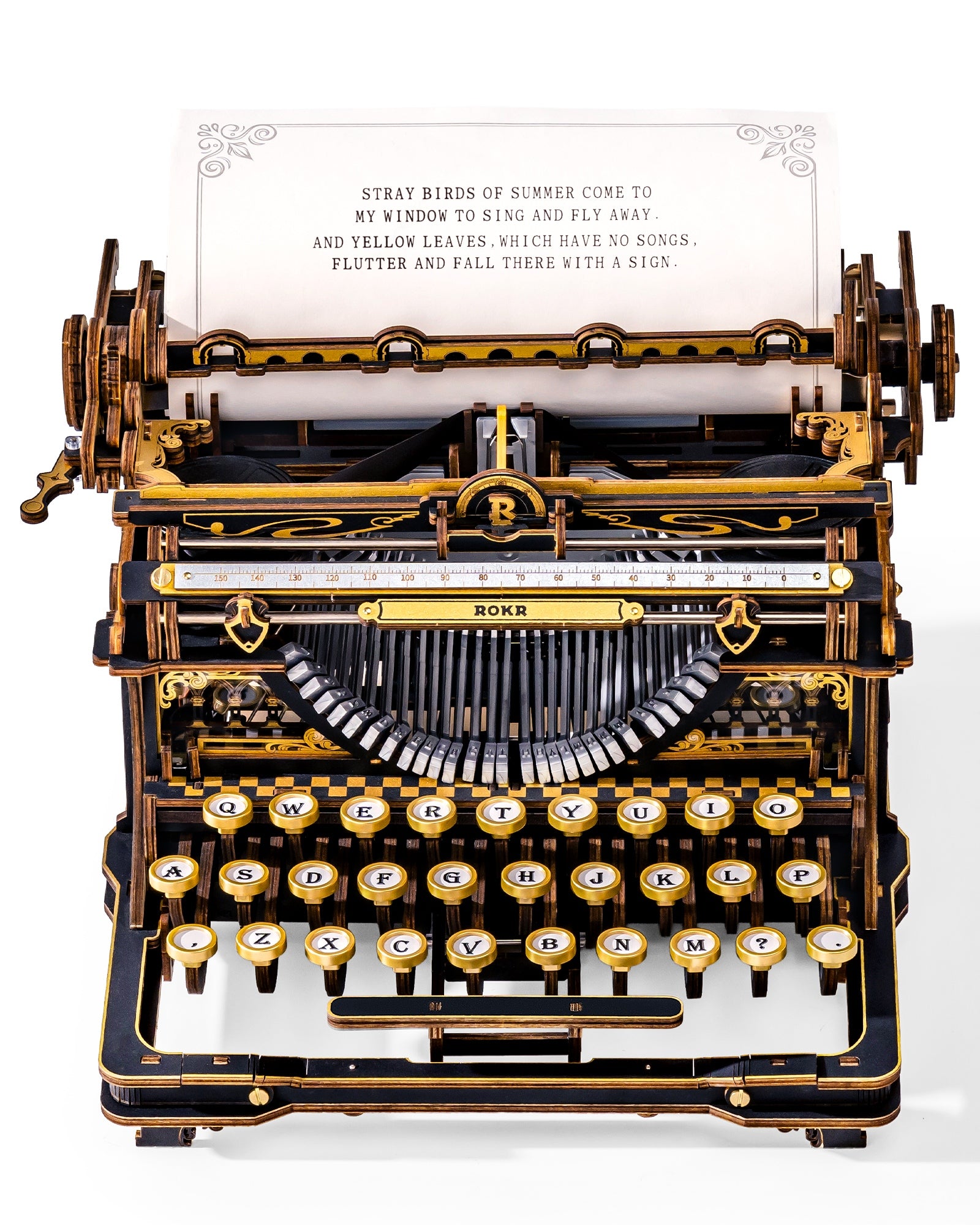 Vintage Typewriter Pro – Mechanical Wooden Model Kit