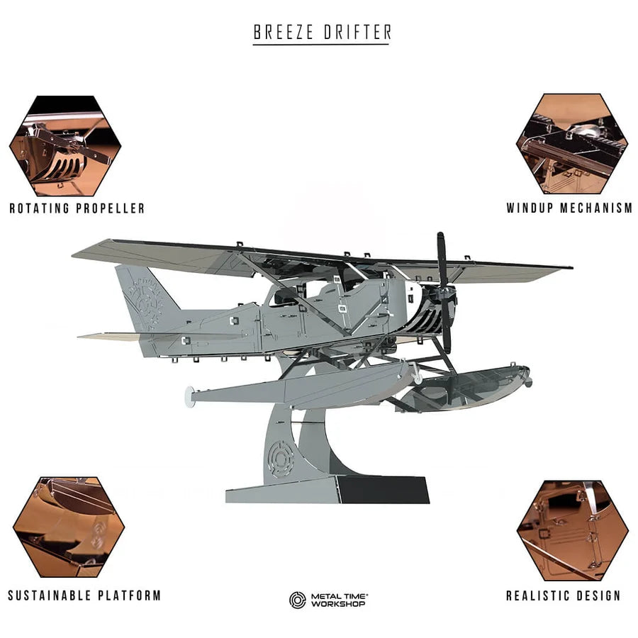 Metal Time Breeze Drifter Cessna Seaplane - DIY Metal Model Kit