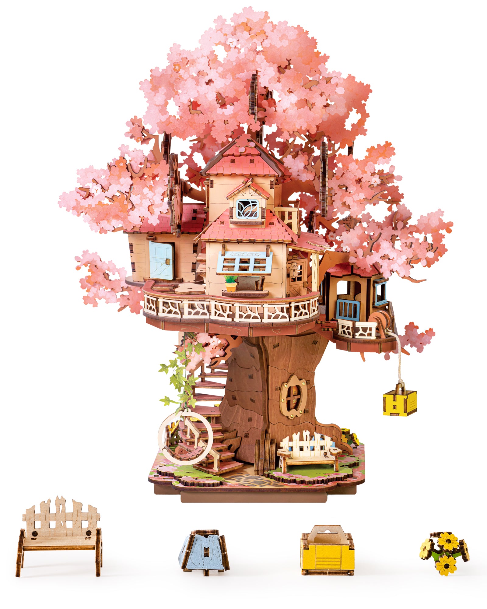 Sakura Tree House – DIY Wooden Model Kit