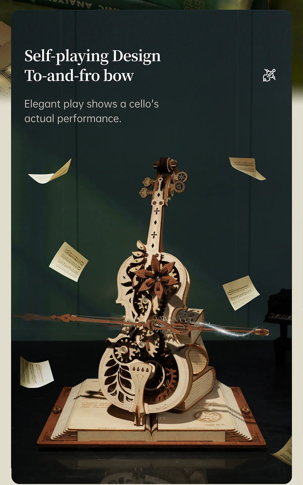 Magic Cello – 3D Wooden Music Box Model Kit