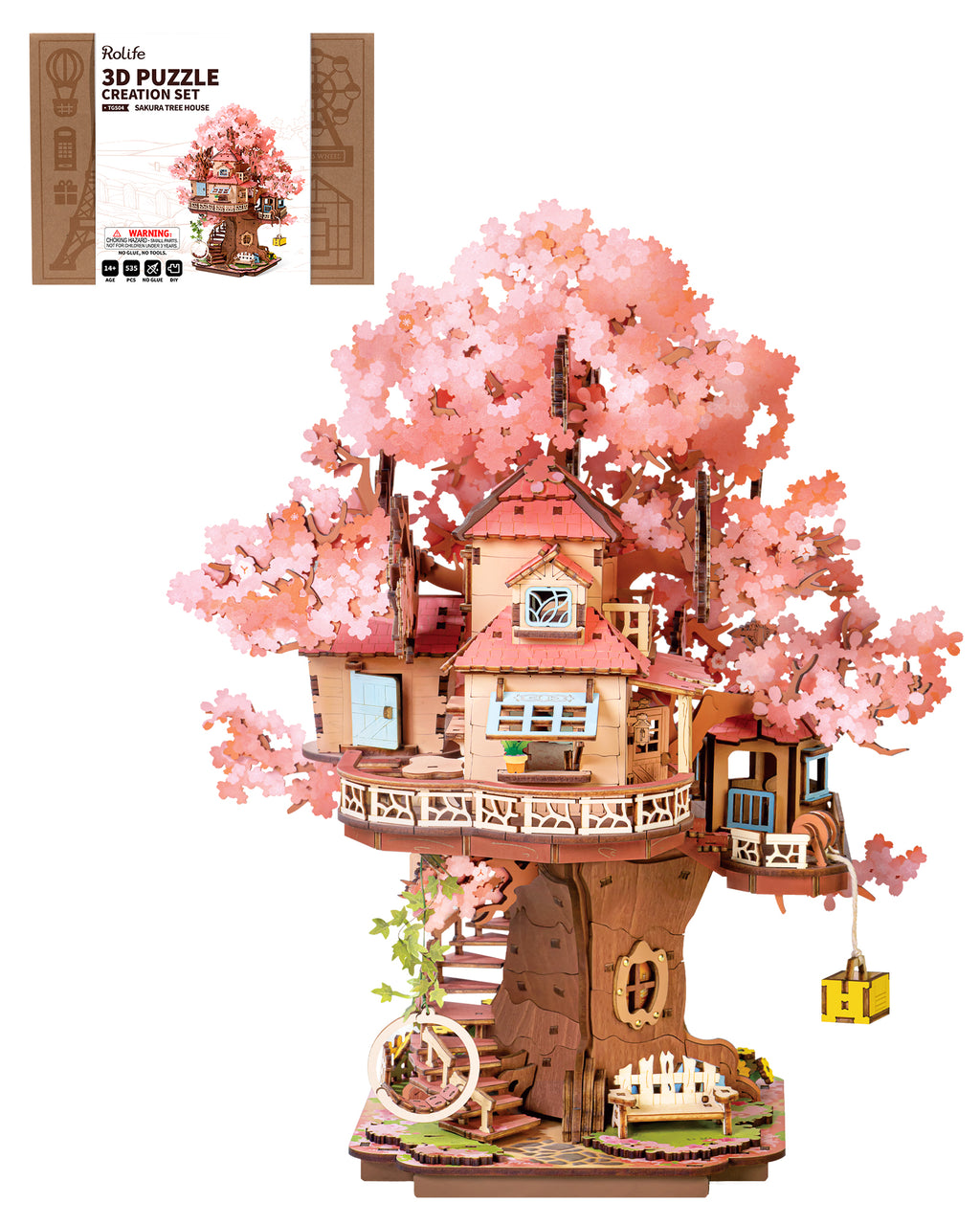 Sakura Tree House – DIY Wooden Model Kit