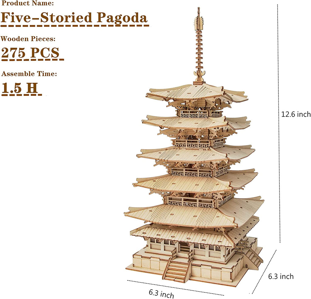 Five-Storied Pagoda – 3D Wooden Model Kit