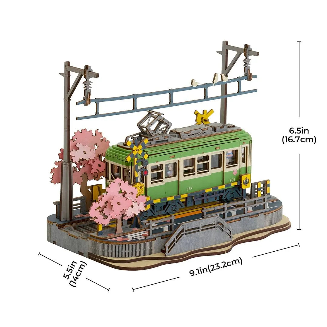 Sakura Journey Tram – Wooden Model Kit