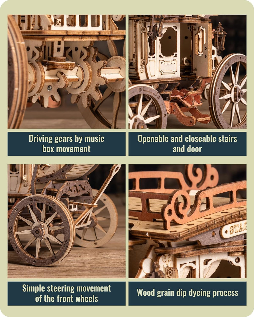 Stagecoach Music Box – Wooden Model Kit