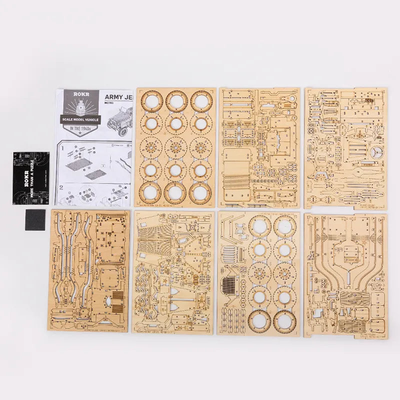 Vintage Army Jeep – 3D Wooden Model Kit