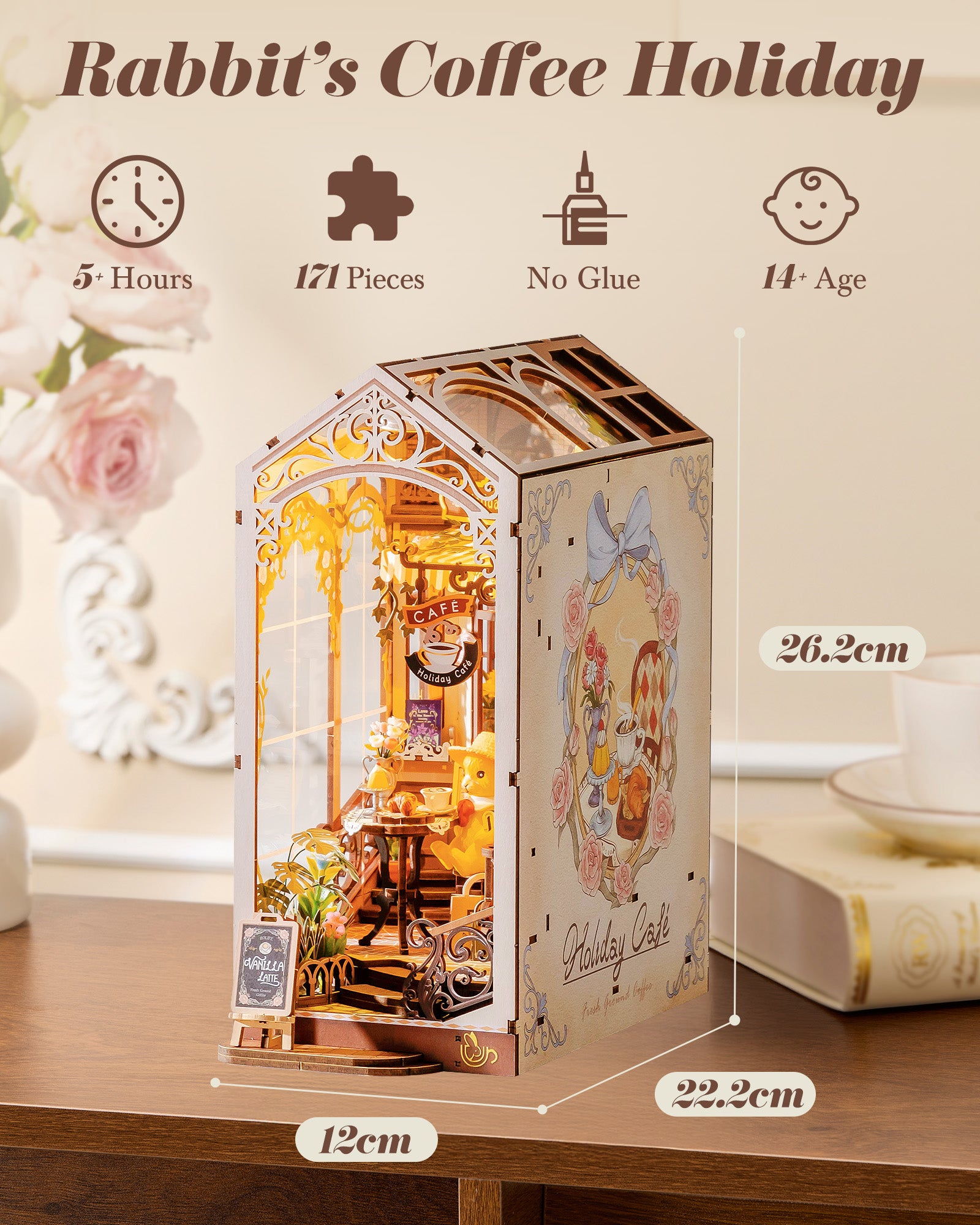 Holiday Café Book Nook – DIY Miniature Kit