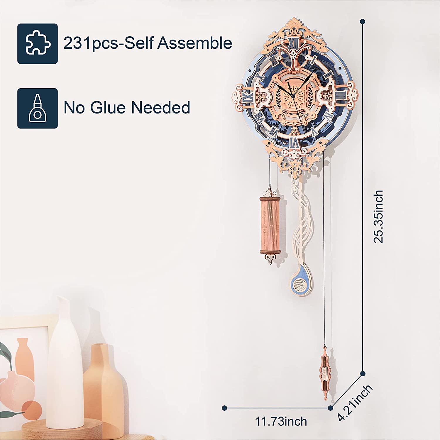 Romantic Notes Wall Clock – Wooden Model Kit