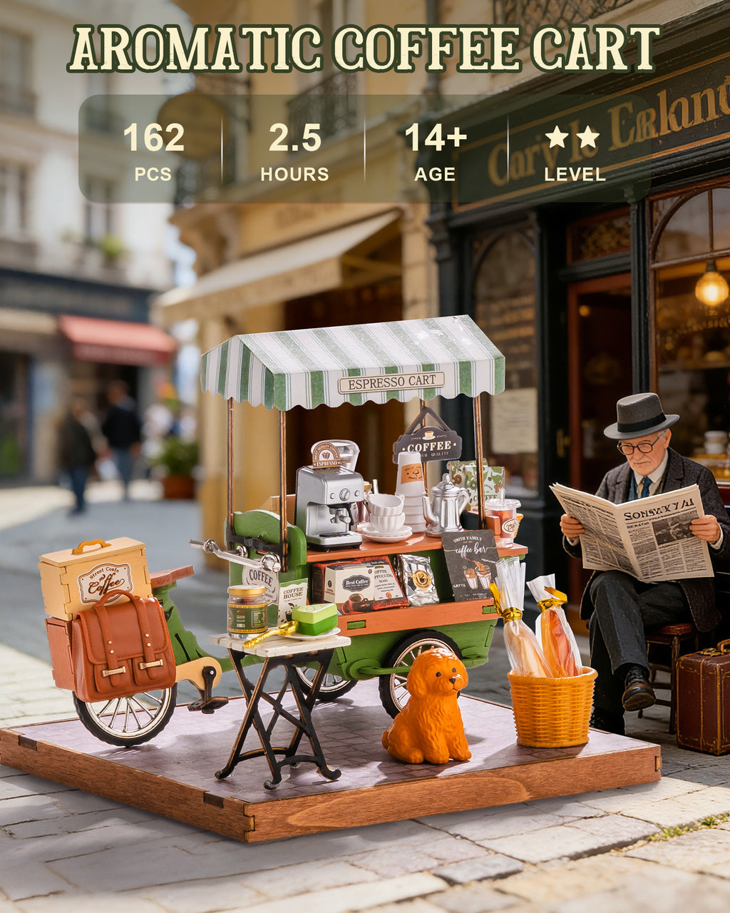 Aromatic Coffee Cart – DIY Miniature House Kit
