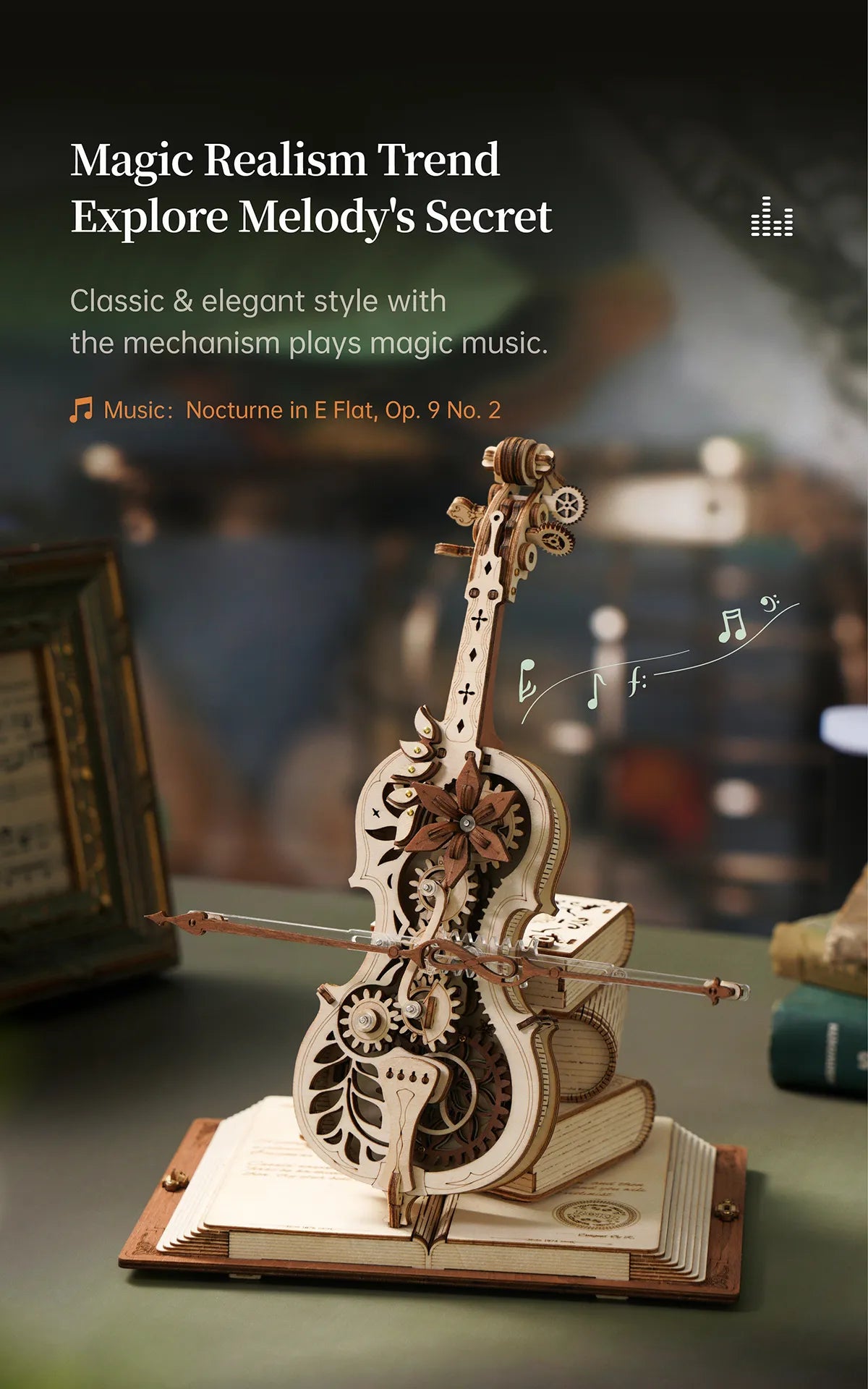 Magic Cello – 3D Wooden Music Box Model Kit