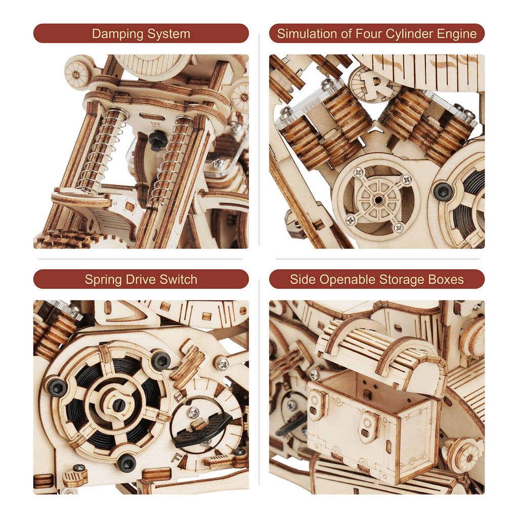 Vintage Cruiser Motorcycle – 3D Wooden Mechanical Model Kit