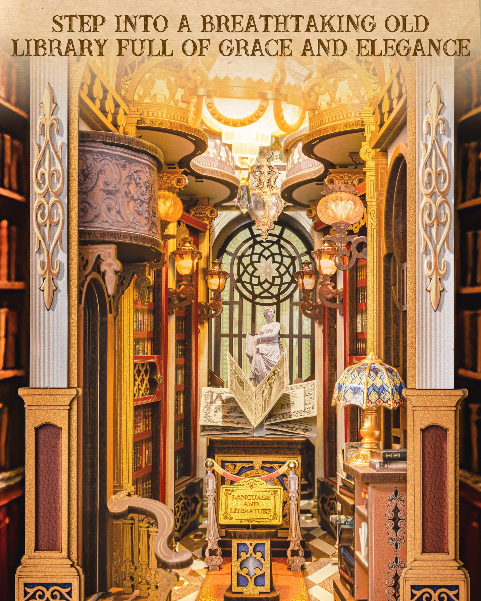 Wonderful Library Book Nook – DIY Model Kit