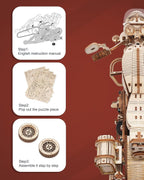 Vintage Cruiser Motorcycle – 3D Wooden Mechanical Model Kit