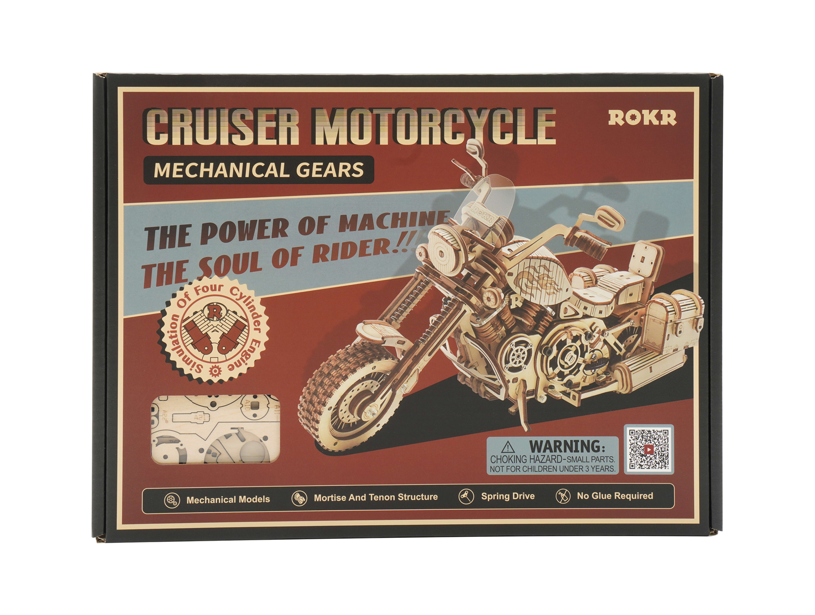 Vintage Cruiser Motorcycle – 3D Wooden Mechanical Model Kit