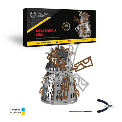 Metal Time Mysterious Mill Windmill - DIY Metal Model Kit