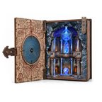 Minicity Circle of Magic DIY book nook kit with a magical fantasy temple, glowing blue crystal, ancient symbols and detailed wooden interior