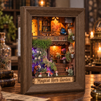 Minicity Magical Herb Garden 3D wooden puzzle with wireless remote control, removable miniature plants, mushrooms and decorative garden details
