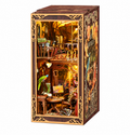 Minicity Painter's Day at Dusk DIY book nook kit with Art Nouveau painter's studio, miniature easel, artwork, furniture and warm LED lighting