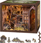 Minicity Robin Hood The Castle's Escape MAX miniature castle book nook with separate wooden scenery, trees, figures and decorative components