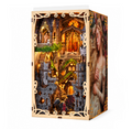 Minicity Sleeping Beauty DIY book nook kit with enchanted castle, sleeping princess, dragon, Gothic architecture and warm LED lighting