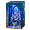Minicity Throne of Aqua DIY book nook kit with underwater fantasy throne, coral details, glowing blue LED lighting and wooden architecture