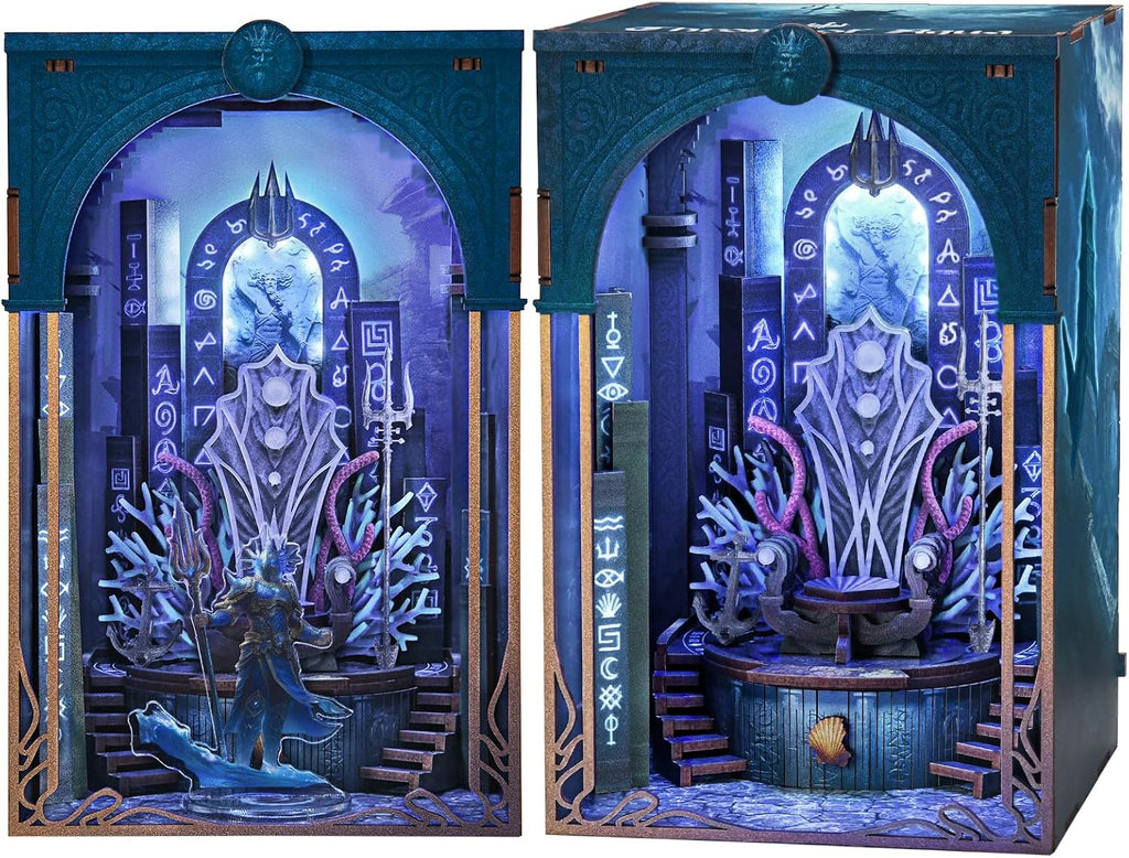 Minicity Throne of Aqua miniature throne room with glowing symbols, underwater throne, coral decorations, trident and fantasy details